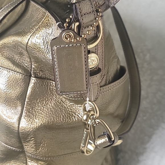 COACH | Metallic Gold TRIBECA Tote Bag w/Shoulder  Strap - Picture 4 of 13